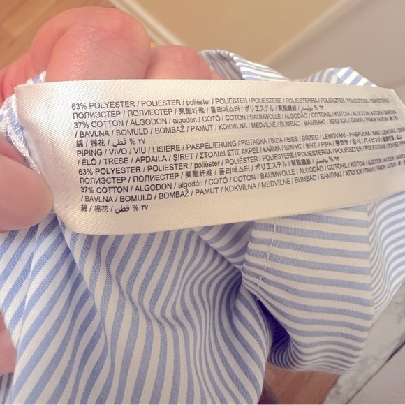 Mango oversized Blue Striped Button-Up Shirt and Shorts Set in cotton blend - Picture 10 of 14